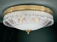 Люстра потолочная PL 6100/4 Reccagni Angelo прозрачная белая на 4 лампы, основание золотое в стиле классический 