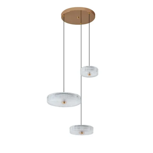 Светильник подвесной LED Viro L 1.5.40 G Arti Lampadari прозрачный на 1 лампу, основание золотое в стиле классический каскад