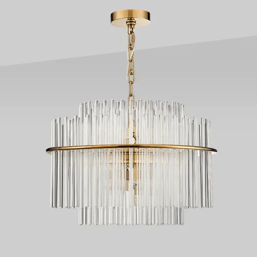 Люстра подвесная NOCTURNE D70 168486-26 ImperiumLoft прозрачная на 6 ламп, основание золотое в стиле современный фото 3 Люстра подвесная NOCTURNE D70 168486-26 ImperiumLoft прозрачная на 6 ламп, основание золотое в стиле современный фото 3