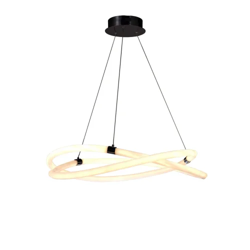 Люстра подвесная LED Line 6607 Mantra белая на 1 лампа, основание серое никель в стиле современный кольца