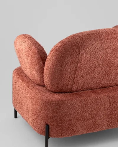 Кресло Кэнди ткань букле коралловый УТ000040025 Stool Group, розовый/букле, ножки/металл/чёрный, размеры - *790*790**860*мм фото 3