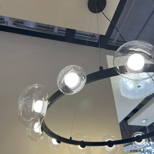 Люстра подвесная LED BOSQUE SP12 BLACK/TRANSPARENT Crystal Lux прозрачная на 12 ламп, основание чёрное в стиле современный фото 7