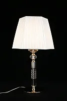 Настольная лампа Silvian APL.719.04.01 Aployt белая 1 лампа, основание золотое металл в стиле классический 