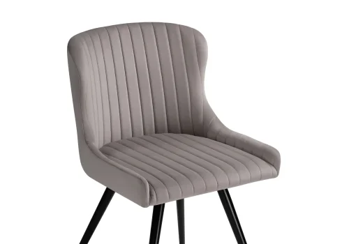 Кресло Хабри крутящееся серый / черный глянец 566494 Woodville, серый/велюр, ножки/металл/чёрный, размеры - ****500*560 фото 7