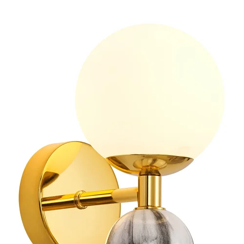 Бра Sangamarmer 3010-1W Favourite белый на 1 лампа, основание золотое в стиле современный  фото 2