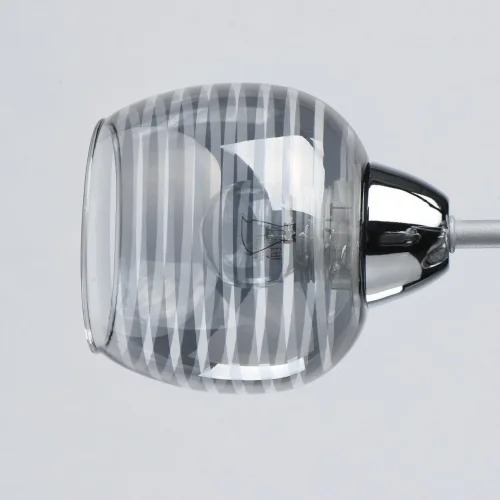 Люстра потолочная Альфа 324015106 DeMarkt прозрачная серая на 6 ламп, основание хром в стиле классический  фото 4