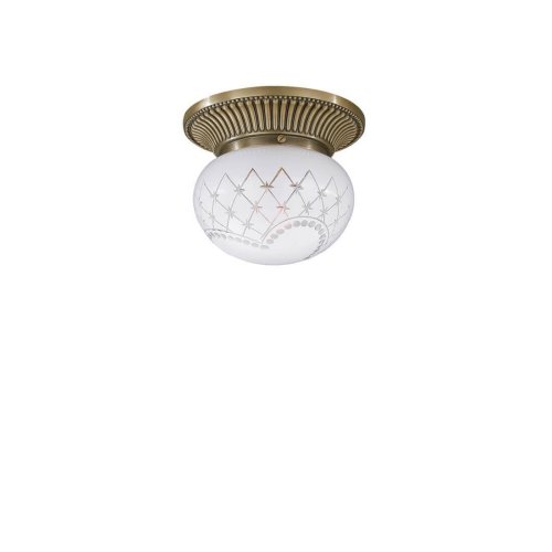 Светильник потолочный PL 7700/1 Reccagni Angelo белый 1 лампа, основание античное бронза в стиле классика 