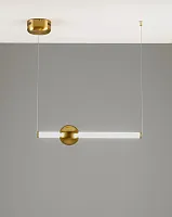 Светильник подвесной LED Eclipse V10698-PL Moderli белый 1 лампа, основание золотое в стиле хай-тек минимализм модерн линейный