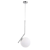 Светильник подвесной Bolla-Unica A1923SP-1CC Arte Lamp белый на 1 лампу, основание хром в стиле современный шар