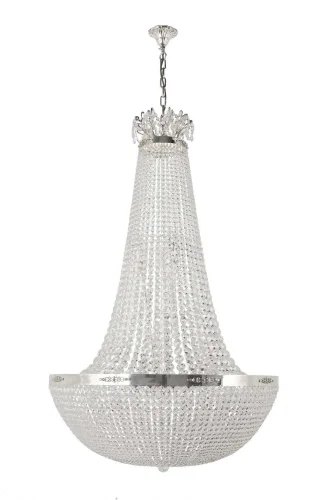 Люстра хрустальная подвесная Lodi E 1.5.80.100 S Dio D'Arte без плафона прозрачная на 12 ламп, основание серое серебряное в стиле классический 