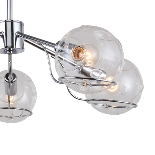 Люстра потолочная Darina 2341-5P F-promo прозрачная на 5 ламп, основание хром в стиле модерн шар фото 5