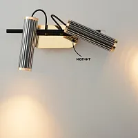 Бра LED EXTRA AP2 Crystal Lux чёрный на 2 лампы, основание золотое в стиле современный 