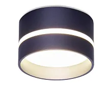Светильник накладной TN621 Ambrella light серый 1 лампа, основание чёрное в стиле хай-тек современный круглый