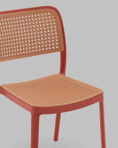 Стул Yona, пластиковый, красный УТ000040841 Stool Group, коричневый/пластик, ножки/металл/красный, размеры - *810**** фото 7