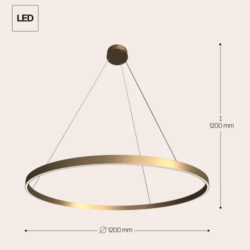 Светильник подвесной LED Rim MOD058PL-L65BS3K Maytoni латунь на 1 лампу, основание латунь в стиле современный хай-тек кольца фото 5
