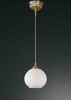 Светильник подвесной L 8800/14 Reccagni Angelo белый 1 лампа, основание золотое в стиле классический 