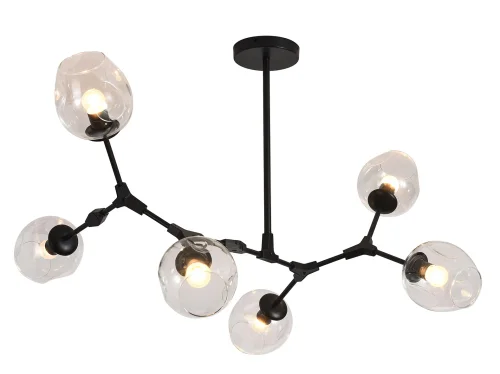 Люстра потолочная Нисса 07512-6,19(21) Kink Light прозрачная на 6 ламп, основание чёрное в стиле современный  фото 2
