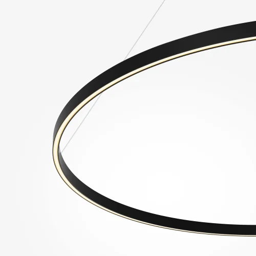 Светильник подвесной LED Rim MOD058PL-L65BK Maytoni чёрный на 1 лампу, основание чёрное в стиле современный хай-тек минимализм кольца фото 2