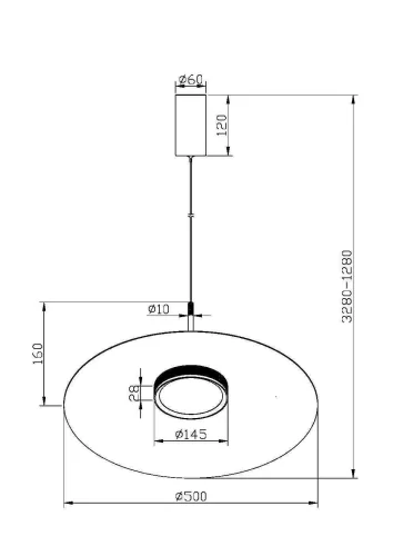 Светильник подвесной LED El MOD041PL-L15W3K1 Maytoni белый на 1 лампу, основание чёрное в стиле минимализм современный фото 9