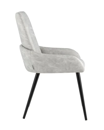 Стул Мюнхен искуственная замша светло-серый УТ000035939 Stool Group, серый/искусственная замша, ножки/металл/чёрный, размеры - ****530*580 фото 4