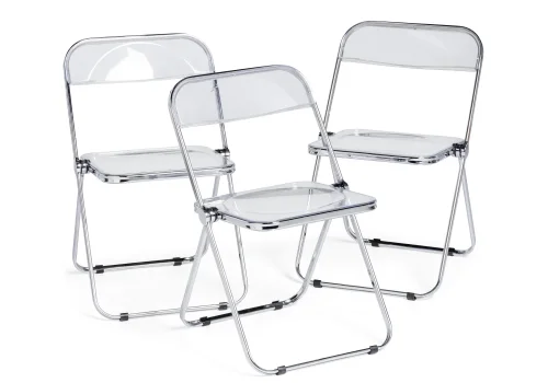 Пластиковый стул Fold складной clear 15377 Woodville, /, ножки/металл/хром, размеры - ****430*460 фото 2