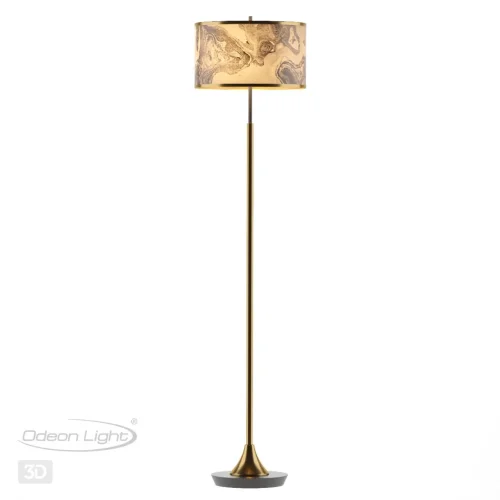 Торшер Bergi 5064/2F Odeon Light серый бежевый на 2 лампы, основание чёрное античное бронза в стиле современный фото 5