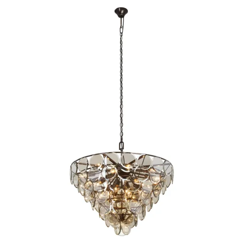 Люстра подвесная V5849-7/25 Vitaluce янтарная на 25 ламп, основание бронзовое в стиле классический современный 