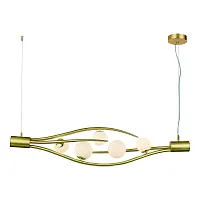 Светильник подвесной Flusso V000230 Indigo белый 5 ламп, основание золотое в стиле современный шар