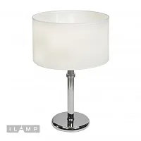Настольная лампа Joy RM003/1T CR iLamp белая 1 лампа, основание хром металл в стиле современный американский 