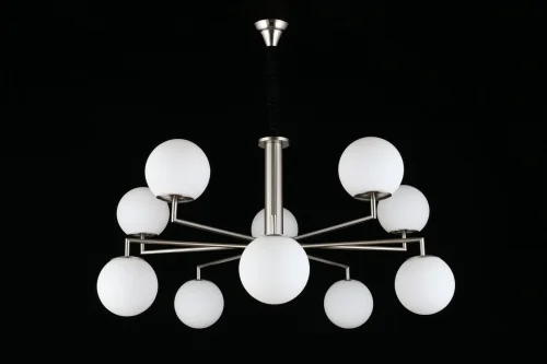 Люстра подвесная Kristian APL.759.03.10 Aployt белая на 10 ламп, основание никель в стиле современный  фото 10