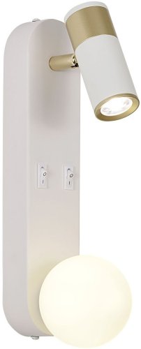 Бра с выключателем Invento 4172-2W F-promo белый на 1 лампа, основание белое в стиле современный для чтения