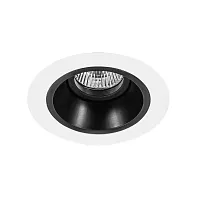 Светильник точечный Domino Round D61607 Lightstar чёрный 1 лампа, основание белое в стиле хай-тек современный 