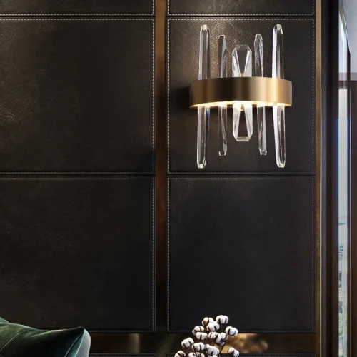 Настенный светильник CAROLA WALL L43 212028-23 ImperiumLoft прозрачный на 1 лампу, основание латунь в стиле современный фото 15