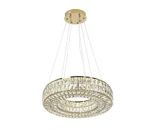 Люстра подвесная LED Мирта 07674-60A,33 Kink Light прозрачная на 1 лампа, основание золотое в стиле модерн кольца