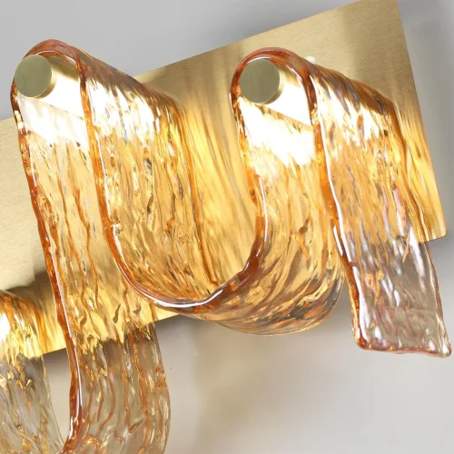 Бра LED Flow 5105/16WL Odeon Light янтарный на 1 лампу, основание золотое в стиле современный арт-деко фото 5