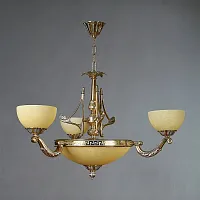Люстра подвесная  TENERIFE 02166/3 WP AMBIENTE by BRIZZI бежевая на 6 ламп, основание бронзовое в стиле классический 