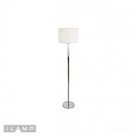 Торшер Alexa F2404-1 Nickel iLamp  белый 1 лампа, основание никель в стиле современный американский
