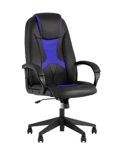 Кресло игровое TopChairs ST-CYBER 8 черный/синий эко.кожа крестовина пластик УТ000035042 Stool Group, синий/экокожа, ножки/металл/чёрный, размеры - ****655*770