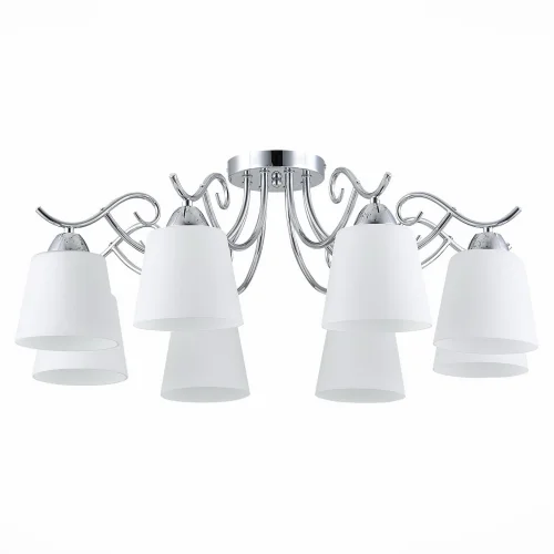 Люстра потолочная Liada SLE103902-08 Evoluce белая на 8 ламп, основание хром в стиле современный  фото 2