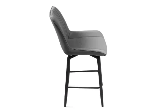 Полубарный стул Седа К крутящийся темно-серый / черный 520601 Woodville, латте/велюр, ножки/металл/чёрный, размеры - ****500*580 фото 4