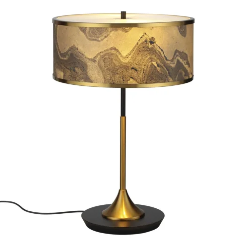 Настольная лампа Bergi 5064/2T Odeon Light серая бежевая на 2 лампы, основание чёрное античное бронза металл в стиле современный фото 4