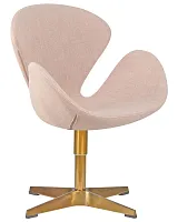 Кресло дизайнерское  69A-LMO SWAN, цвет сиденья бежевый (IF1), цвет основания золото Dobrin, бежевый/ткань, ножки/металл/золотой, размеры - ****710*600