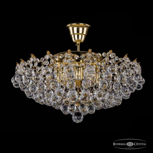 Люстра потолочная хрустальная 77311/50 G Bohemia Ivele Crystal прозрачная на 8 ламп, основание золотое в стиле классический balls