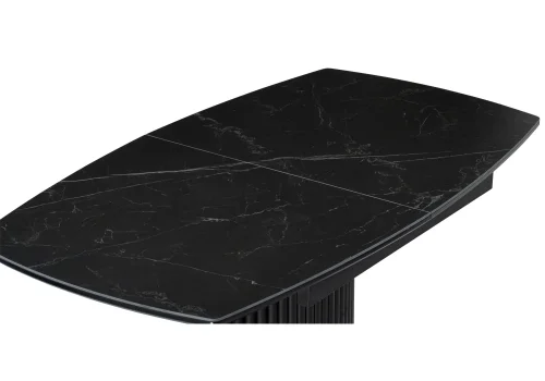 Керамический стол Фестер 140(180)х80х76 черный мрамор / черный 571396 Woodville столешница чёрная из керамика фото 6
