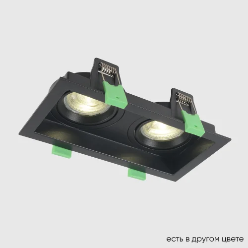 Светильник точечный CLT 068C2 BL Crystal Lux чёрный на 2 лампы, основание чёрное в стиле современный прямоугольный