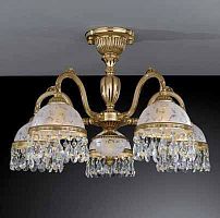 Люстра потолочная  PL 6320/5 Reccagni Angelo белая на 5 ламп, основание золотое в стиле классический 
