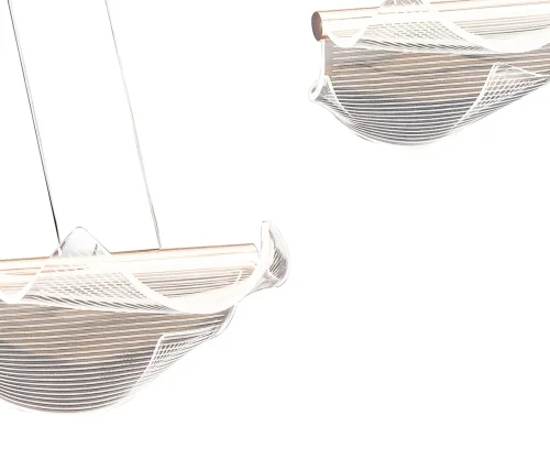 Светильник подвесной LED Нубе 08043-4AS,33 Kink Light прозрачный на 4 лампы, основание золотое в стиле хай-тек современный каскад фото 2