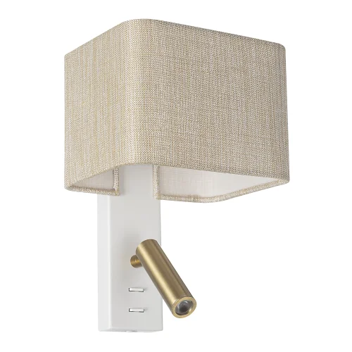 Бра с выключателем Dekart CL704482 Citilux бежевый на 1 лампу, основание бронзовое белое в стиле современный кантри для чтения фото 2 Бра с выключателем Dekart CL704482 Citilux бежевый на 1 лампу, основание бронзовое белое в стиле современный кантри для чтения фото 2
