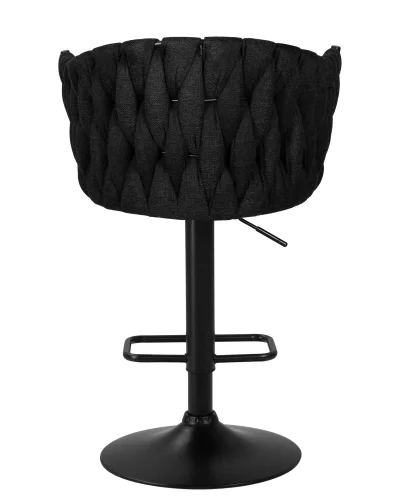 Стул барный 9690-LM LEON,  цвет сиденья черный (LAR-275-50), цвет основания черный Dobrin, чёрный/текстиль, ножки/металл/чёрный, размеры - 890*1100***550*490 фото 5