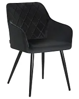 Стул обеденный 8266-LML ROBERT, цвет сиденья черный велюр (V108-77), цвет основания черный Dobrin, чёрный/велюр, ножки/металл/чёрный, размеры - ****555*605